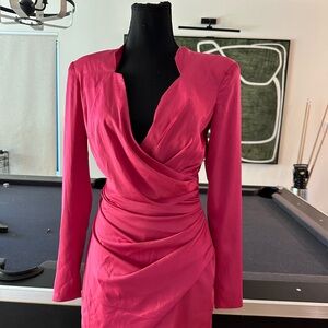 House of CB Hot Pink Draped Mini Dress